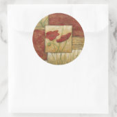 Floral Painting with Visible Brush Strokes Ronde Sticker (Tas)