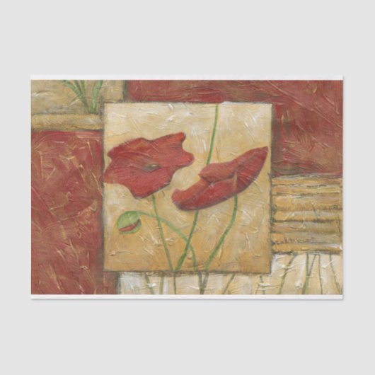 Floral Painting with Visible Brush Strokes Tissuepapier (Voorkant)