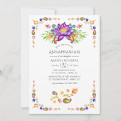 Floral Paisley Annaprashan First Rice Ceremony Kaart (Voorkant)