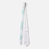 Floral Paisley Aqua Blue Stylish Custom Gift Strop Stropdas (Achterkant)