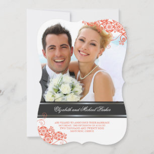 Floral Paisley Boho  Chic Photo Wedding Kaart