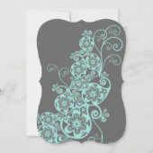 Floral Paisley Boho  Chic Photo Wedding Kaart (Achterkant)