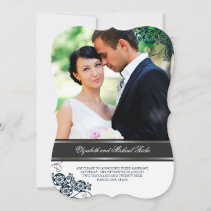 Floral Paisley Boho  Chic Photo Wedding Kaart