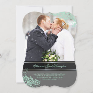 Floral Paisley Boho  Chic Photo Wedding Kaart