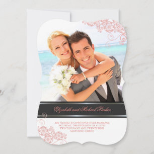 Floral Paisley Boho  Chic Photo Wedding Kaart