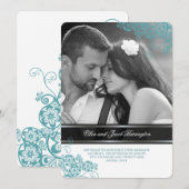 Floral Paisley Boho Chic Photo Wedding Kaart (Voorkant / Achterkant)