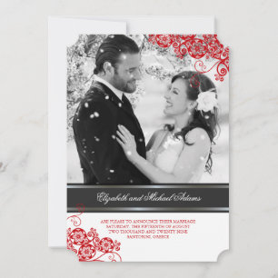 Floral Paisley Boho  Chic Photo Wedding Kaart