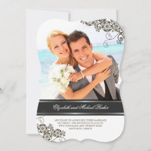 Floral Paisley Boho Chic Photo Wedding Kaart