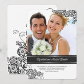 Floral Paisley Boho  Chic Photo Wedding Kaart (Voorkant / Achterkant)