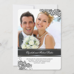 Floral Paisley Boho Chic Photo Wedding Kaart