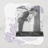 Floral Paisley Boho  Chic Photo Wedding Kaart (Voorkant / Achterkant)