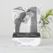 Floral Paisley Boho  Chic Photo Wedding Kaart (Staand voorkant)