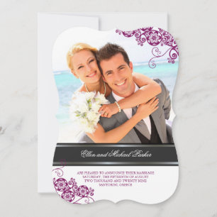 Floral Paisley Boho  Chic Photo Wedding Kaart