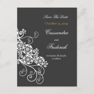 Floral Paisley Elegant  Chic slaat de datum op Aankondigingskaart