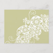 Floral Paisley Elegant Chic slaat de datum op Aankondigingskaart (Achterkant)