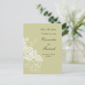 Floral Paisley Elegant Chic slaat de datum op Aankondigingskaart (Staand voorkant)