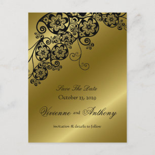 Floral Paisley Elegant  Chic slaat de datum op Aankondigingskaart