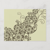 Floral Paisley Elegant  Chic slaat de datum op Aankondigingskaart (Achterkant)
