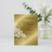 Floral Paisley Elegant Chic slaat de datum op Aankondigingskaart (Staand voorkant)