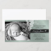 Floral Paisley Flower Chic Baby Birth Announement Aankondiging (Voorkant / Achterkant)