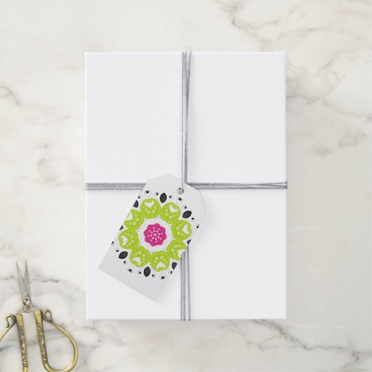 Floral Paisley gepersonaliseerd Cadeaulabel (Met Touw)