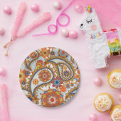  Floral Paisley Matching Dinnerware Set Papieren Bordje (Feest)