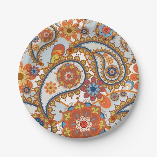  Floral Paisley Matching Dinnerware Set Papieren Bordje (Voorkant)
