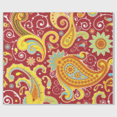 Floral Paisley Mode Pattern Cadeaupapier (Vlak)