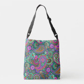Floral Paisley naadloos patroon II + uw ideeën Crossbody Tas (Achterkant)