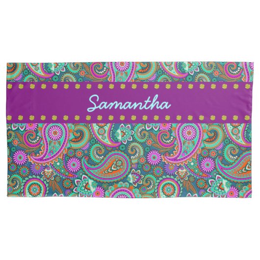 Floral Paisley naadloos patroon II + uw ideeën Kussensloop (Voorkant)