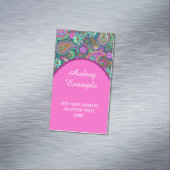 Floral Paisley naadloos patroon II + uw ideeën Magnetisch Visitekaartje (Voorbeeld)