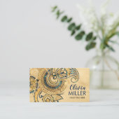 Floral Paisley Ornament Abalone en Gold Visitekaartje (Staand voorkant)