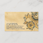 Floral Paisley Ornament Abalone en Gold Visitekaartje (Achterkant)