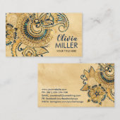 Floral Paisley Ornament Abalone en Gold Visitekaartje (Voorkant / Achterkant)