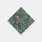 Floral Paisley Pattern - blauwgroen en gouden soor Servet (Hoek)