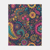 Floral Paisley Pattern Fleece Deken (Voorkant)