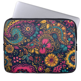 Floral Paisley Pattern Laptop Sleeve