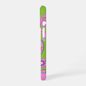 Floral Paisley Pattern roze Groen gepersonaliseerd iPhone 16 Hoesje (Linkerkant)