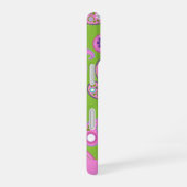 Floral Paisley Pattern roze Groen gepersonaliseerd iPhone 16 Hoesje (Rechterkant)