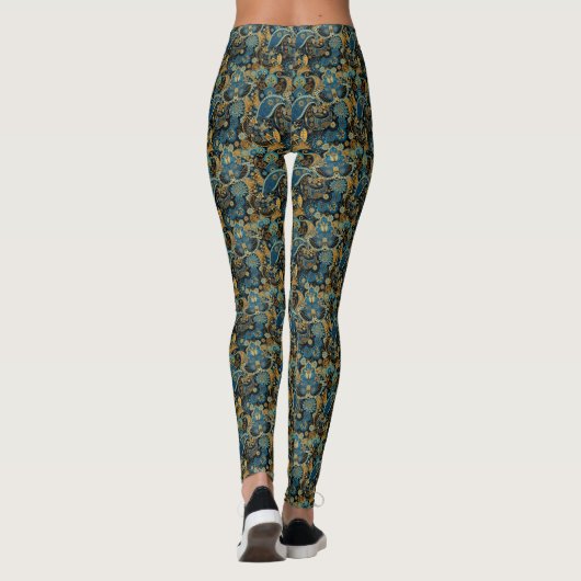 Floral Paisley Print Pattern Leggings (Achterkant)