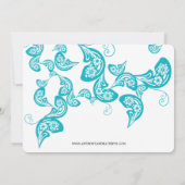 Floral Paisley Turquoise Peacock Foto Save The Date (Achterkant)