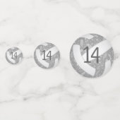 Floral paisley veren doedels grijs volleybal confetti (Achterkanten)