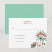 Floral Paisley Wedding Response RSVP Kaartje (Voorkant / Achterkant)