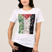 Floral Palestine Kaart - Free Palestine Kaart T-sh Tri-Blend Shirt (Voorkant)