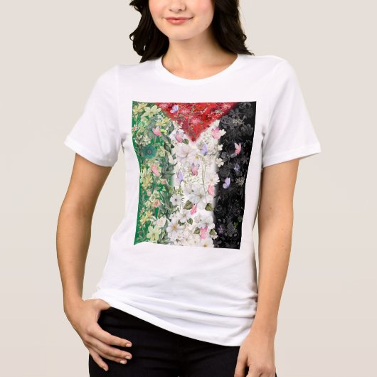 Floral Palestine Kaart - Free Palestine Kaart T-sh Tri-Blend Shirt (Voorkant)