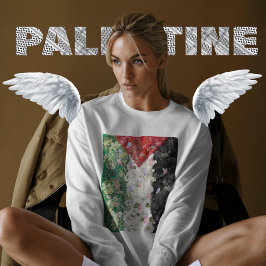 Floral Palestine Kaart - Free Palestine Kaart Trui