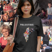 Floral Palestine Kaart Ontwerp | Pro Palestine T-shirt