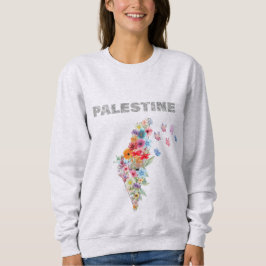 Floral Palestine Kaart Ontwerp | Pro Palestine Trui