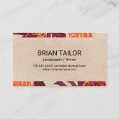 Floral Palm Leaves Pattern Achtergrond Visitekaartje (Achterkant)