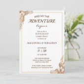 Floral Pampa Grass Honeymoon Shower Invitation Kaart (Staand voorkant)